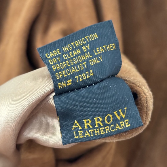 Golden Bear Sportswear Brown Genuine Leather Suede Convertible Collar Jacket - Picture 5 of 9